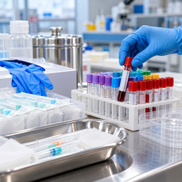 Medical consumables gloves and specimen tubes