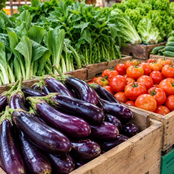 Fresh Philippine vegetables in wholesale crates