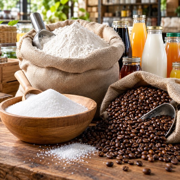 Bulk flour coffee and beverage ingredients