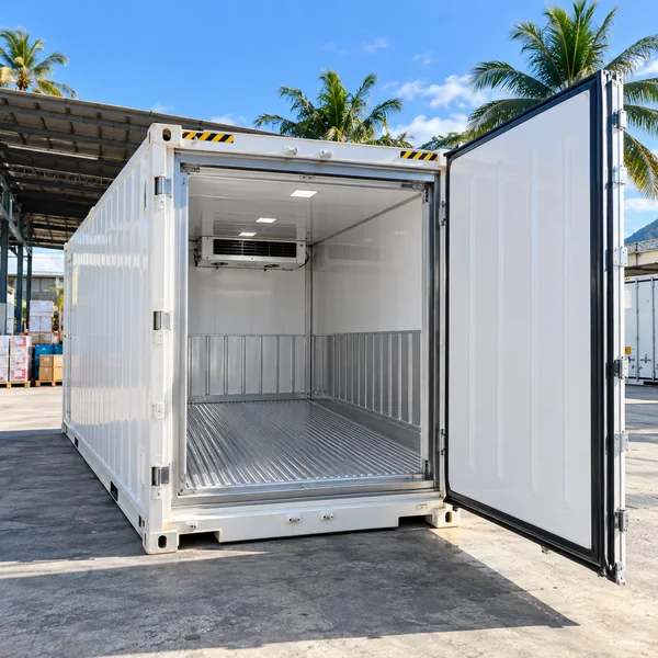 Refrigerated storage container with a clean insulated interior